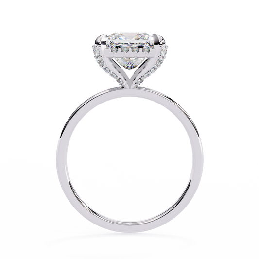 The Classic Halo Pavé Prongs Engagement Ring