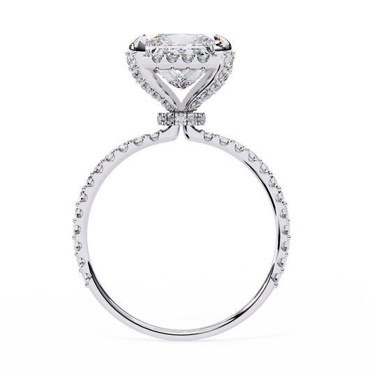The Veiled Hidden Halo Pavé Prongs Engagement Ring