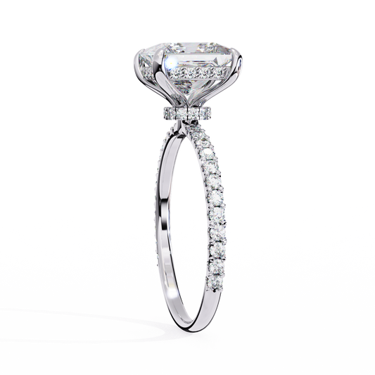 The Princess Veiled Halo Engagement Ring