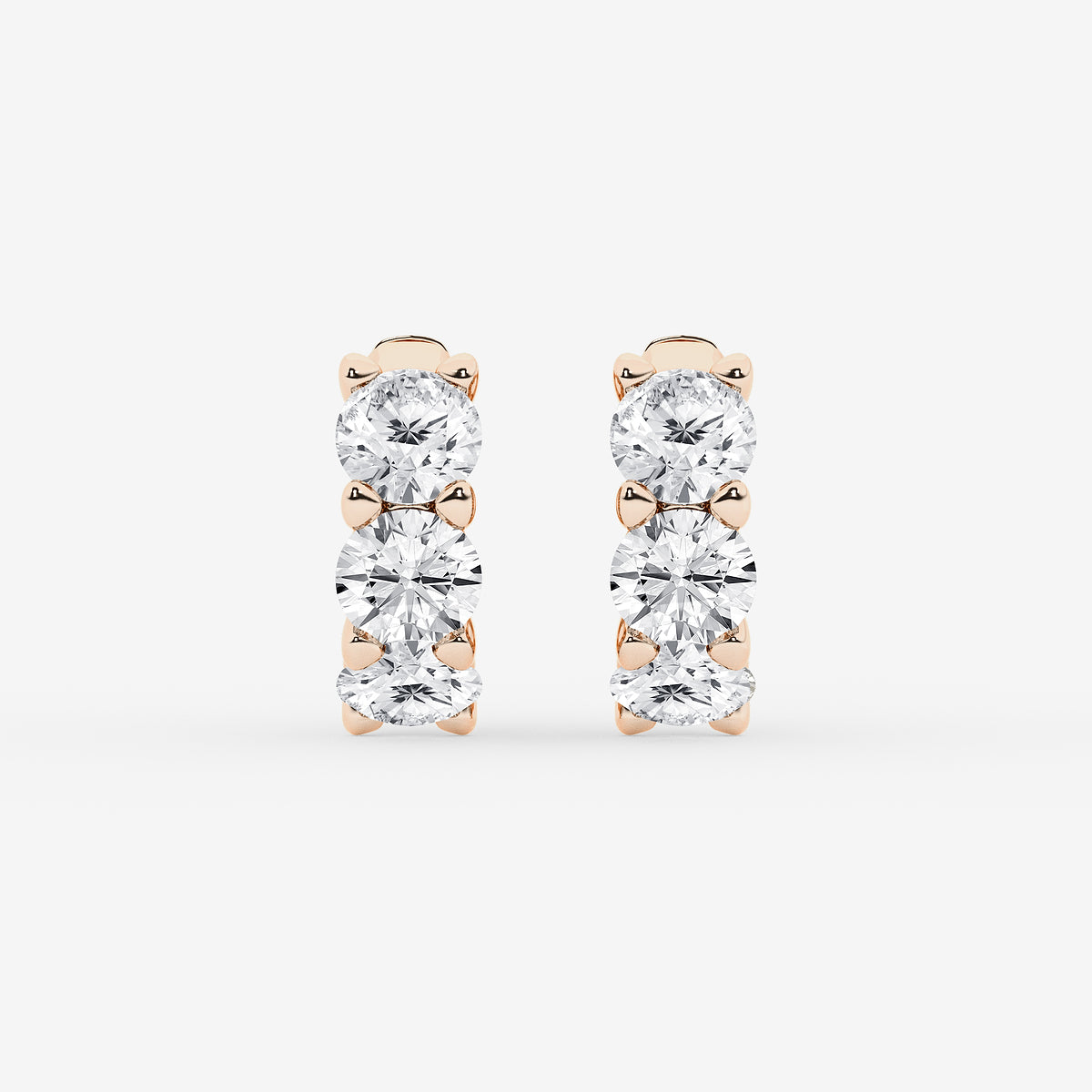 Round Lab Grown Diamond Huggie Hoop Earrings