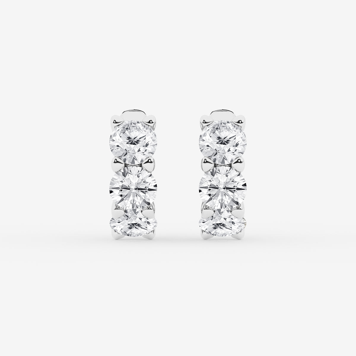 Round Lab Grown Diamond Huggie Hoop Earrings