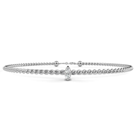 Marquise Diamond Cord Bracelet