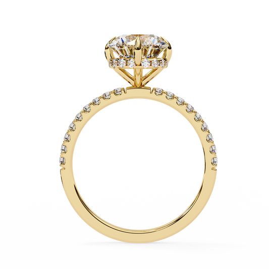 The Solitaire Hidden Halo Engagement Ring