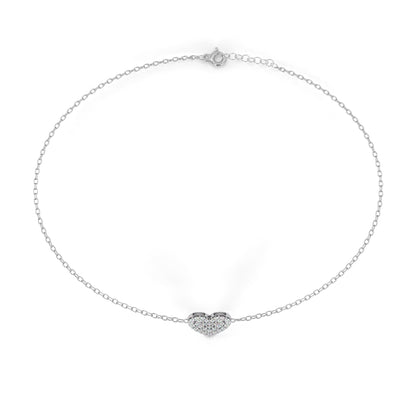 Diamond Heart Charm Chain Bracelet