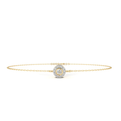 Classic Halo Round Diamond Chain Bracelet
