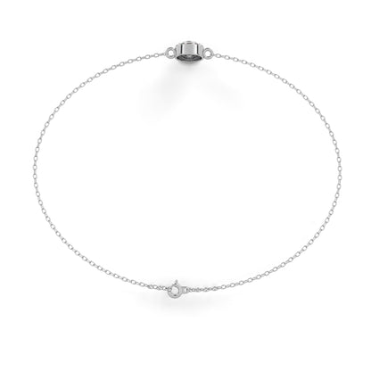Classic Halo Round Diamond Chain Bracelet
