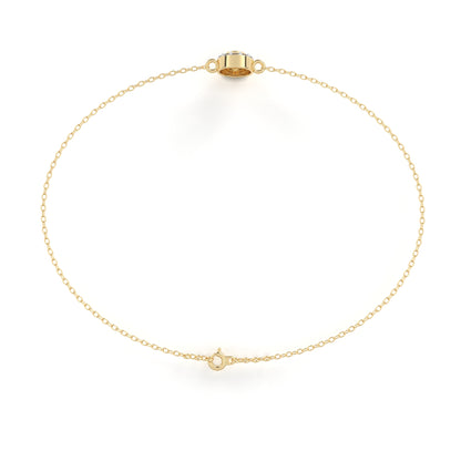 Classic Halo Round Diamond Chain Bracelet