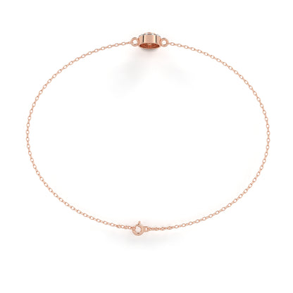 Classic Halo Round Diamond Chain Bracelet