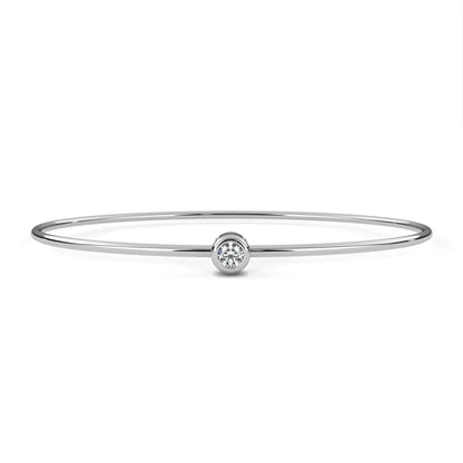 Classic Bezel-Set Diamond Bangle Bracelet