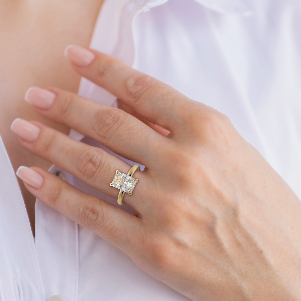 The Classic Hidden Halo Radiant Engagement Ring