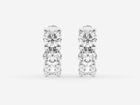 Round Lab Grown Diamond Huggie Hoop Earrings